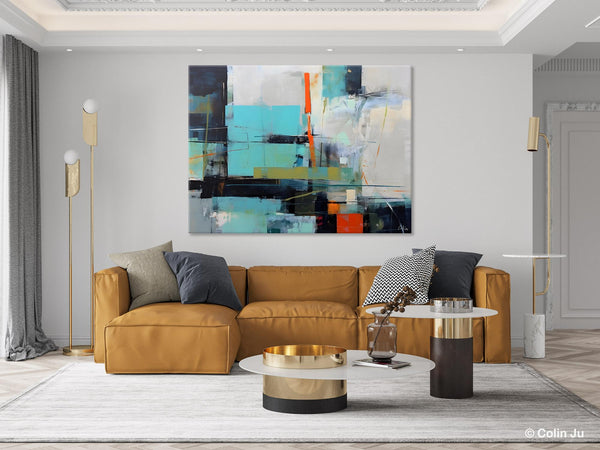 Contemporary Canvas Artwork, Large Modern Acrylic Painting, Abstract Wall Art for Dining Room, Original Hand Painted Wall Art Paintings-ArtWorkCrafts.com