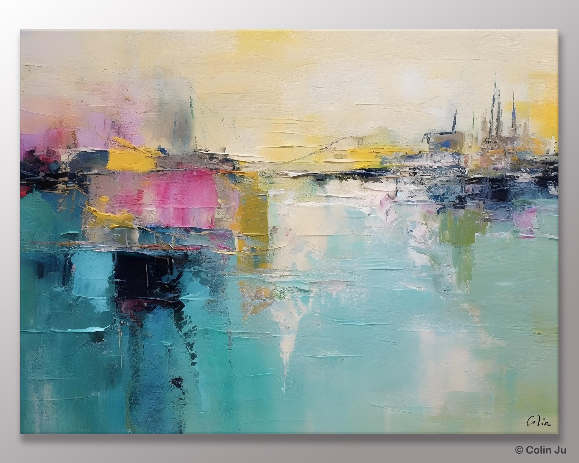 Acrylic Paintings Behind Sofa, Abstract Paintings for Bedroom, Contemporary Canvas Wall Art, Original Hand Painted Canvas Art, Buy Paintings Online-ArtWorkCrafts.com