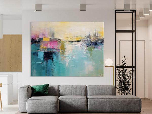 Acrylic Paintings Behind Sofa, Abstract Paintings for Bedroom, Contemporary Canvas Wall Art, Original Hand Painted Canvas Art, Buy Paintings Online-ArtWorkCrafts.com