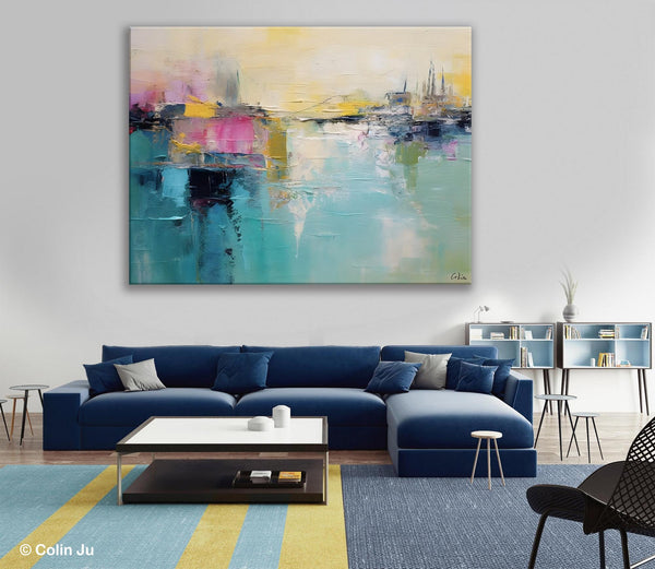 Acrylic Paintings Behind Sofa, Abstract Paintings for Bedroom, Contemporary Canvas Wall Art, Original Hand Painted Canvas Art, Buy Paintings Online-ArtWorkCrafts.com