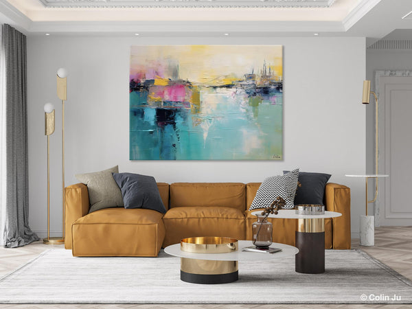 Acrylic Paintings Behind Sofa, Abstract Paintings for Bedroom, Contemporary Canvas Wall Art, Original Hand Painted Canvas Art, Buy Paintings Online-ArtWorkCrafts.com