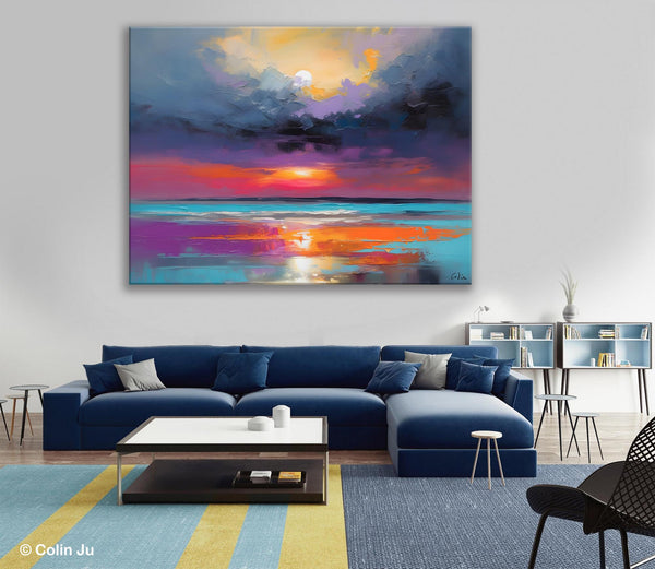 Original Abstract Art, Hand Painted Canvas Art, Large Abstract Painting for Living Room, Landscape Canvas Art, Large Landscape Acrylic Art-ArtWorkCrafts.com