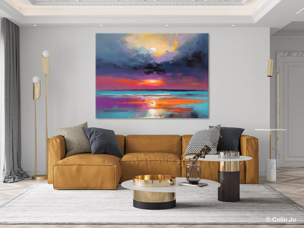 Original Abstract Art, Hand Painted Canvas Art, Large Abstract Painting for Living Room, Landscape Canvas Art, Large Landscape Acrylic Art-ArtWorkCrafts.com