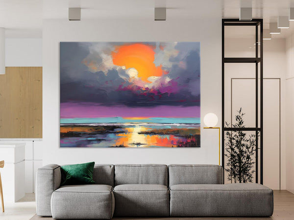 Heavy Texture Paintings, Original Landscape Painting, Large Landscape Painting for Living Room, Bedroom Wall Art Ideas, Modern Paintings for Dining Room-ArtWorkCrafts.com