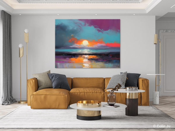 Contemporary Wall Art Paintings, Abstract Landscape Paintings for Living Room, Landscape Canvas Art, Large Acrylic Paintings on Canvas-ArtWorkCrafts.com