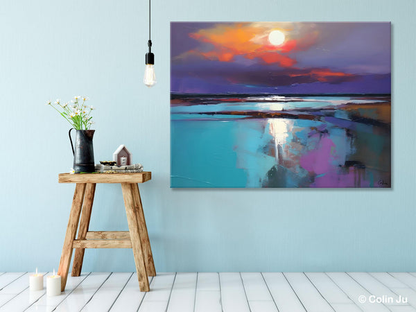 Original Landscape Abstract Painting, Simple Wall Art Ideas, Living Room Abstract Paintings, Large Landscape Canvas Paintings, Buy Art Online-ArtWorkCrafts.com