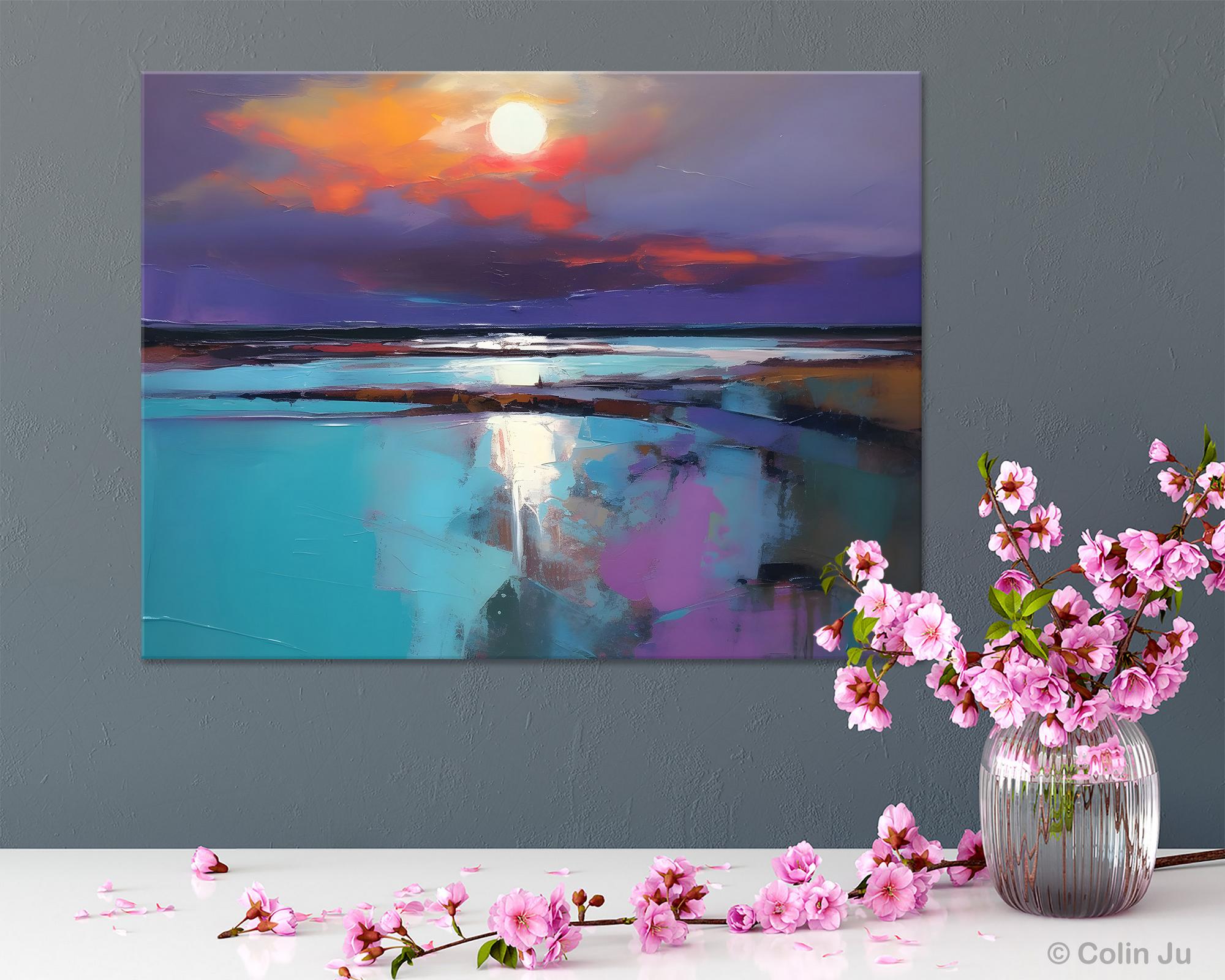 Original Landscape Abstract Painting, Simple Wall Art Ideas, Living Room Abstract Paintings, Large Landscape Canvas Paintings, Buy Art Online-ArtWorkCrafts.com