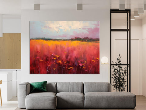 Original Landscape Paintings, Oversized Modern Wall Art Paintings, Modern Acrylic Artwork on Canvas, Large Abstract Painting for Living Room-ArtWorkCrafts.com