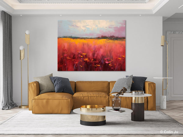 Original Landscape Paintings, Oversized Modern Wall Art Paintings, Modern Acrylic Artwork on Canvas, Large Abstract Painting for Living Room-ArtWorkCrafts.com