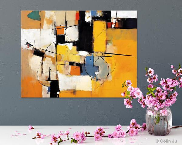 Acrylic Abstract Painting Behind Sofa, Large Original Painting on Canvas, Acrylic Painting for Sale, Living Room Wall Art Paintings, Buy Paintings Online-ArtWorkCrafts.com