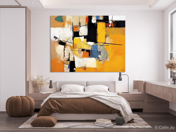 Acrylic Abstract Painting Behind Sofa, Large Original Painting on Canvas, Acrylic Painting for Sale, Living Room Wall Art Paintings, Buy Paintings Online-ArtWorkCrafts.com