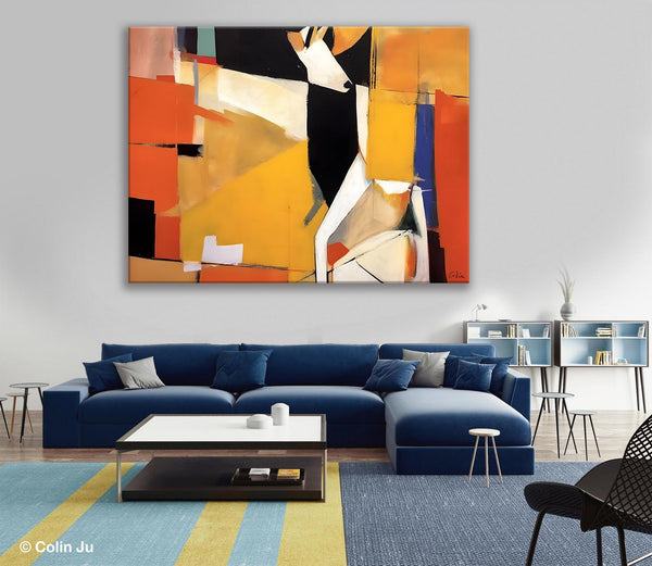 Extra Large Paintings for Living Room, Hand Painted Wall Art Paintings, Original Abstract Acrylic Painting, Abstract Wall Art for Dining Room-ArtWorkCrafts.com