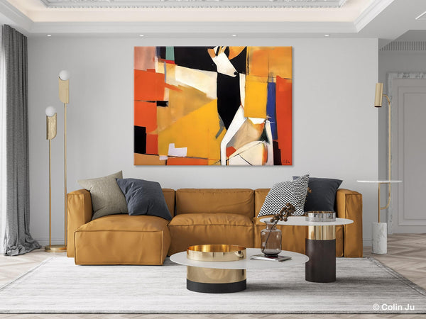 Extra Large Paintings for Living Room, Hand Painted Wall Art Paintings, Original Abstract Acrylic Painting, Abstract Wall Art for Dining Room-ArtWorkCrafts.com