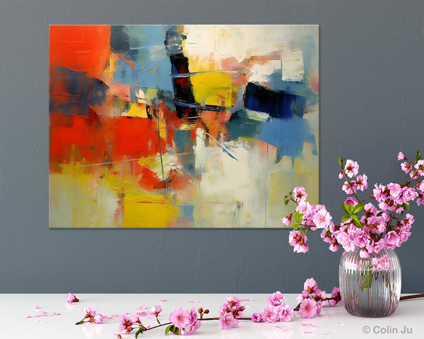 Acrylic Paintings on Canvas, Large Paintings Behind Sofa, Palette Knife Paintings, Abstract Painting for Living Room, Original Modern Paintings-ArtWorkCrafts.com