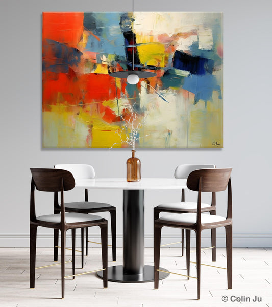 Acrylic Paintings on Canvas, Large Paintings Behind Sofa, Palette Knife Paintings, Abstract Painting for Living Room, Original Modern Paintings-ArtWorkCrafts.com