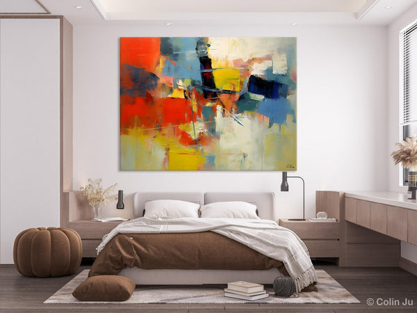 Acrylic Paintings on Canvas, Large Paintings Behind Sofa, Palette Knife Paintings, Abstract Painting for Living Room, Original Modern Paintings-ArtWorkCrafts.com