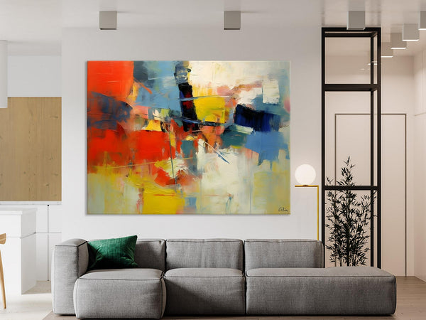 Acrylic Paintings on Canvas, Large Paintings Behind Sofa, Palette Knife Paintings, Abstract Painting for Living Room, Original Modern Paintings-ArtWorkCrafts.com