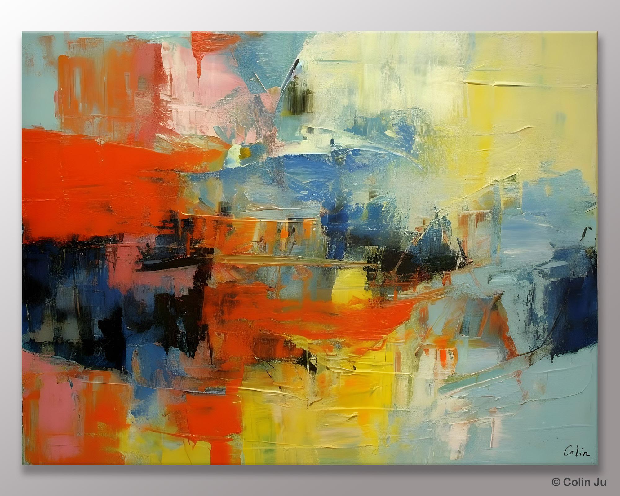 Modern Canvas Painting, Living Room Wall Art Ideas, Buy Abstract Art Online, Heavy Texture Art, Original Acrylic Painting on Canvas-ArtWorkCrafts.com