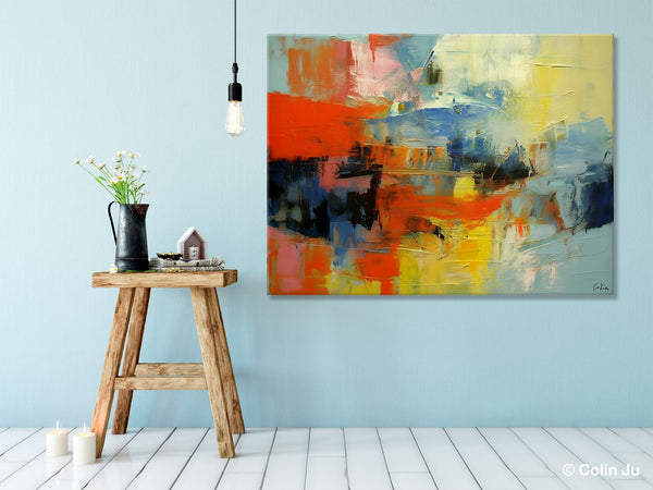 Modern Canvas Painting, Living Room Wall Art Ideas, Buy Abstract Art Online, Heavy Texture Art, Original Acrylic Painting on Canvas-ArtWorkCrafts.com