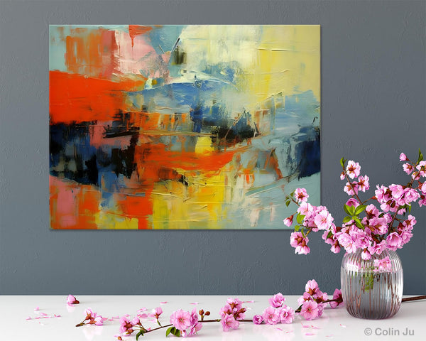 Modern Canvas Painting, Living Room Wall Art Ideas, Buy Abstract Art Online, Heavy Texture Art, Original Acrylic Painting on Canvas-ArtWorkCrafts.com