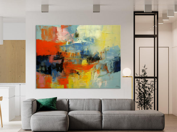 Modern Canvas Painting, Living Room Wall Art Ideas, Buy Abstract Art Online, Heavy Texture Art, Original Acrylic Painting on Canvas-ArtWorkCrafts.com