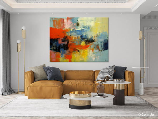 Modern Canvas Painting, Living Room Wall Art Ideas, Buy Abstract Art Online, Heavy Texture Art, Original Acrylic Painting on Canvas-ArtWorkCrafts.com