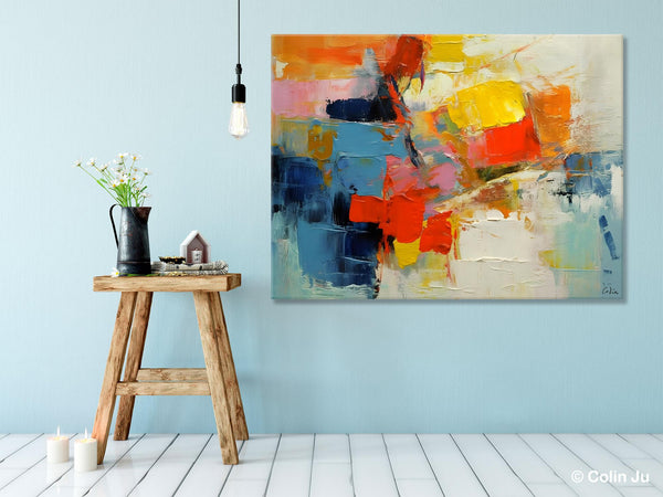 Abstract Acrylic Paintings for Living Room, Original Modern Contemporary Artwork, Buy Paintings Online, Oversized Canvas Artwork-ArtWorkCrafts.com