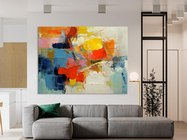 Abstract Acrylic Paintings for Living Room, Original Modern Contemporary Artwork, Buy Paintings Online, Oversized Canvas Artwork-ArtWorkCrafts.com
