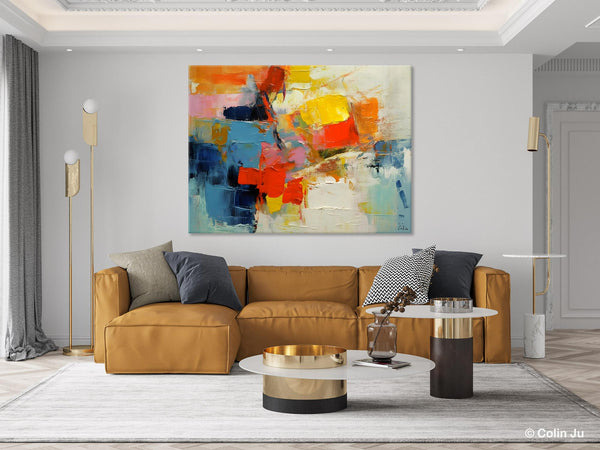 Abstract Acrylic Paintings for Living Room, Original Modern Contemporary Artwork, Buy Paintings Online, Oversized Canvas Artwork-ArtWorkCrafts.com