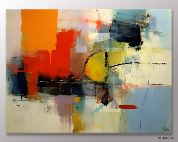 Acrylic Painting for Bedroom, Modern Canvas Painting, Palette Knife Artwork, Original Abstract Acrylic Paintings, Hand Painted Canvas Art-ArtWorkCrafts.com
