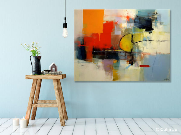 Acrylic Painting for Bedroom, Modern Canvas Painting, Palette Knife Artwork, Original Abstract Acrylic Paintings, Hand Painted Canvas Art-ArtWorkCrafts.com