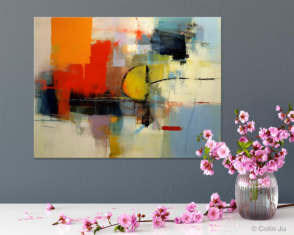 Acrylic Painting for Bedroom, Modern Canvas Painting, Palette Knife Artwork, Original Abstract Acrylic Paintings, Hand Painted Canvas Art-ArtWorkCrafts.com