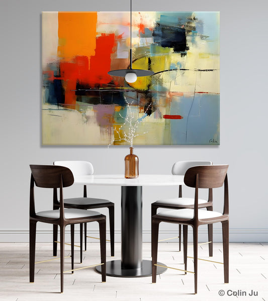 Acrylic Painting for Bedroom, Modern Canvas Painting, Palette Knife Artwork, Original Abstract Acrylic Paintings, Hand Painted Canvas Art-ArtWorkCrafts.com