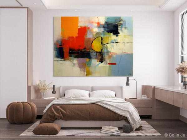 Acrylic Painting for Bedroom, Modern Canvas Painting, Palette Knife Artwork, Original Abstract Acrylic Paintings, Hand Painted Canvas Art-ArtWorkCrafts.com