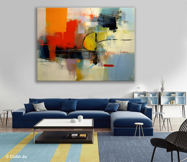 Acrylic Painting for Bedroom, Modern Canvas Painting, Palette Knife Artwork, Original Abstract Acrylic Paintings, Hand Painted Canvas Art-ArtWorkCrafts.com