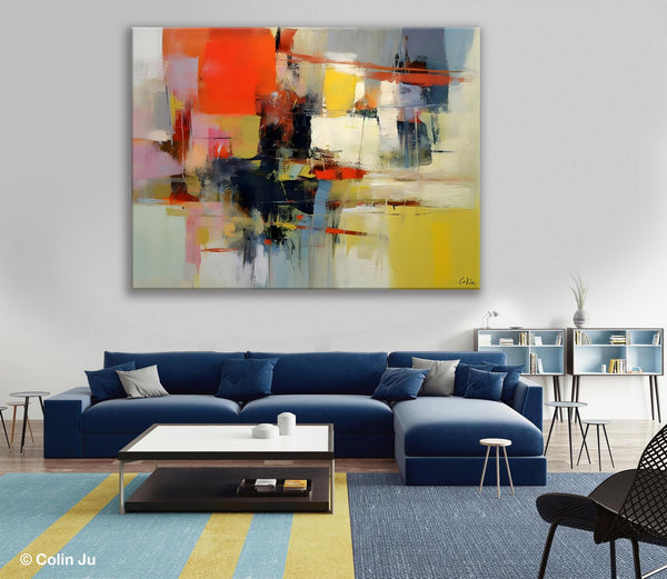Large Acrylic Painting, Huge Paintings for Living Room, Hand Painted Wall Art Painting, Original Modern Canvas Artwork-ArtWorkCrafts.com