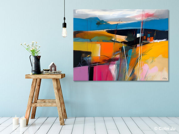 Large Painting on Canvas, Buy Large Paintings Online, Simple Modern Art, Original Contemporary Abstract Art, Bedroom Canvas Painting Ideas-ArtWorkCrafts.com