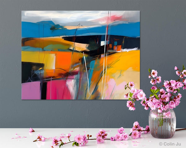 Large Painting on Canvas, Buy Large Paintings Online, Simple Modern Art, Original Contemporary Abstract Art, Bedroom Canvas Painting Ideas-ArtWorkCrafts.com