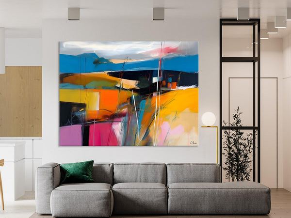 Large Painting on Canvas, Buy Large Paintings Online, Simple Modern Art, Original Contemporary Abstract Art, Bedroom Canvas Painting Ideas-ArtWorkCrafts.com