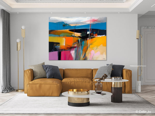 Large Painting on Canvas, Buy Large Paintings Online, Simple Modern Art, Original Contemporary Abstract Art, Bedroom Canvas Painting Ideas-ArtWorkCrafts.com