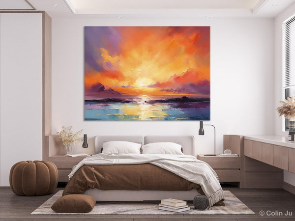 Large Art Painting for Living Room, Original Landscape Canvas Art, Oversized Landscape Wall Art Paintings, Contemporary Acrylic Painting on Canvas-ArtWorkCrafts.com