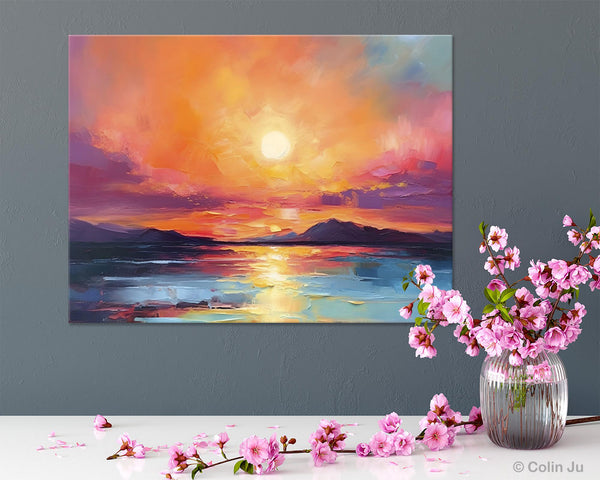 Simple Wall Art Ideas, Original Landscape Abstract Painting, Dining Room Abstract Paintings, Large Landscape Canvas Paintings, Buy Art Online-ArtWorkCrafts.com