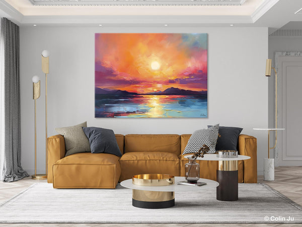 Simple Wall Art Ideas, Original Landscape Abstract Painting, Dining Room Abstract Paintings, Large Landscape Canvas Paintings, Buy Art Online-ArtWorkCrafts.com