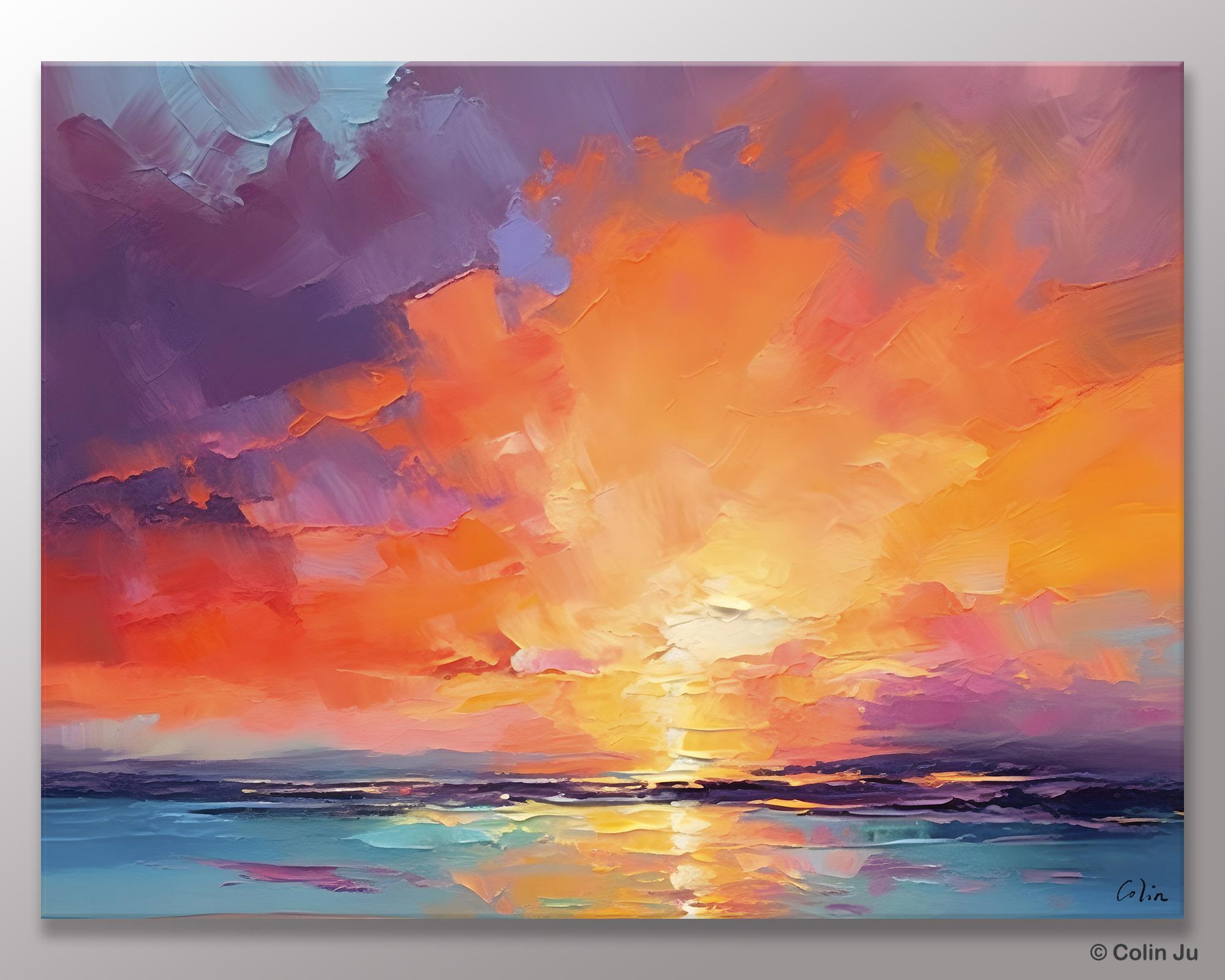 Landscape Acrylic Art, Large Abstract Painting for Living Room, Original Abstract Wall Art, Landscape Canvas Art, Hand Painted Canvas Art-ArtWorkCrafts.com