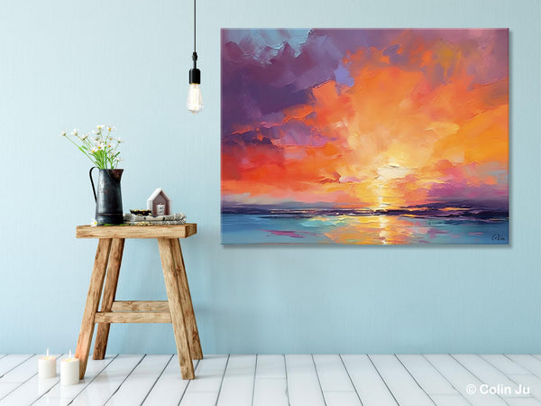 Landscape Acrylic Art, Large Abstract Painting for Living Room, Original Abstract Wall Art, Landscape Canvas Art, Hand Painted Canvas Art-ArtWorkCrafts.com