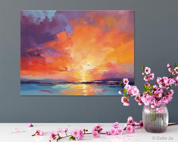 Landscape Acrylic Art, Large Abstract Painting for Living Room, Original Abstract Wall Art, Landscape Canvas Art, Hand Painted Canvas Art-ArtWorkCrafts.com
