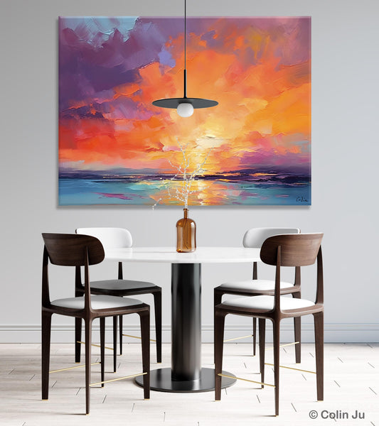 Landscape Acrylic Art, Large Abstract Painting for Living Room, Original Abstract Wall Art, Landscape Canvas Art, Hand Painted Canvas Art-ArtWorkCrafts.com