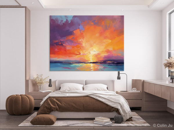 Landscape Acrylic Art, Large Abstract Painting for Living Room, Original Abstract Wall Art, Landscape Canvas Art, Hand Painted Canvas Art-ArtWorkCrafts.com