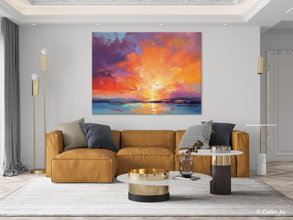 Landscape Acrylic Art, Large Abstract Painting for Living Room, Original Abstract Wall Art, Landscape Canvas Art, Hand Painted Canvas Art-ArtWorkCrafts.com