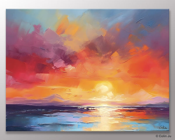Original Abstract Wall Art, Landscape Acrylic Art, Large Abstract Painting for Living Room, Landscape Canvas Art, Hand Painted Canvas Art-ArtWorkCrafts.com